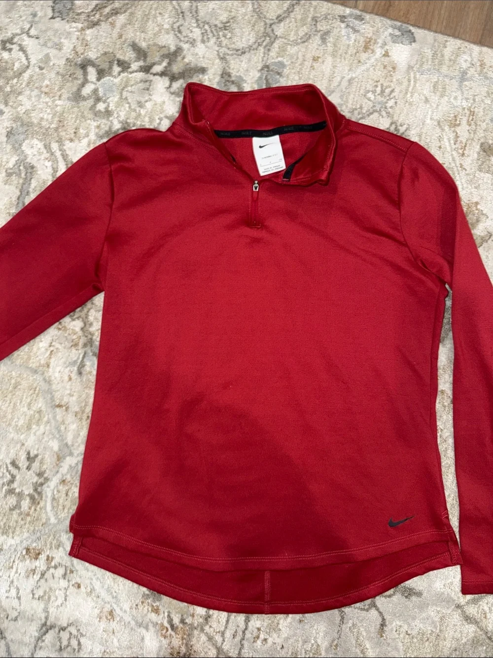 Women’s thermal Nike Deep Red Half-Zip Athletic Pullover
